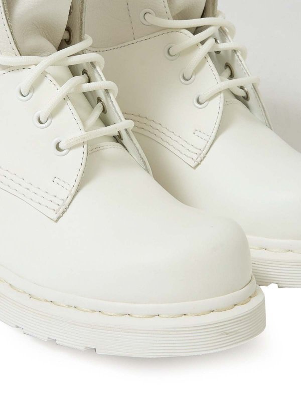 1460 Lace-Up Ankle Boots In White Leather shop online: MM6 MAISON MARGIELA