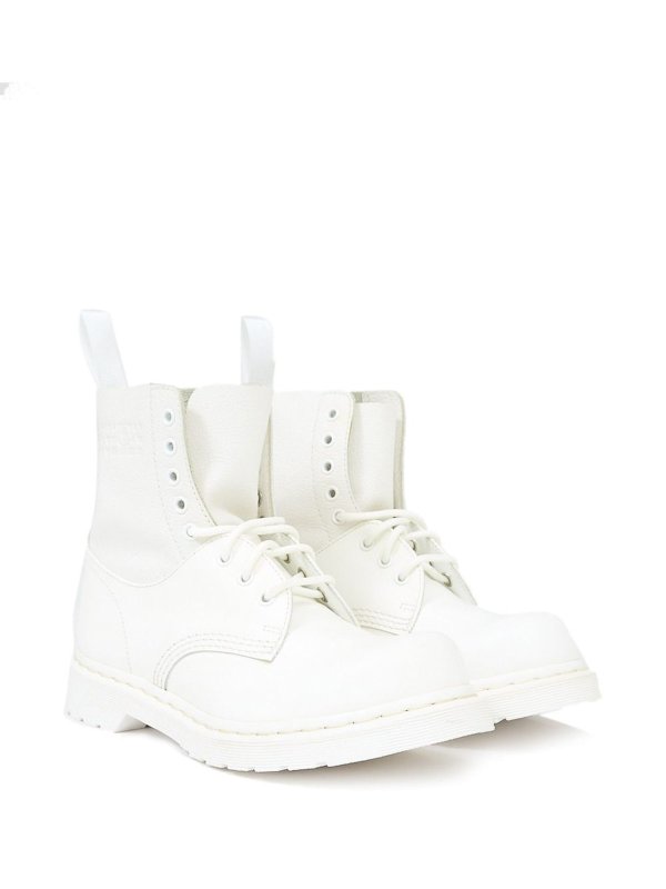 The Best Shops MM6 MAISON MARGIELA: 1460 Lace-Up Ankle Boots In White Leather