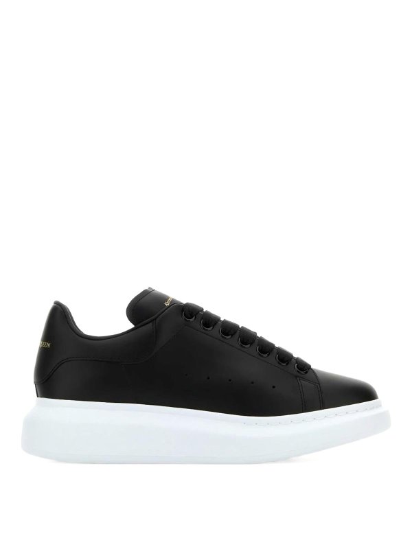 ALEXANDER MCQUEEN: trainers - Oversized Black Leather Sneakers
