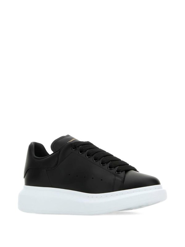ALEXANDER MCQUEEN: trainers online - Oversized Black Leather Sneakers