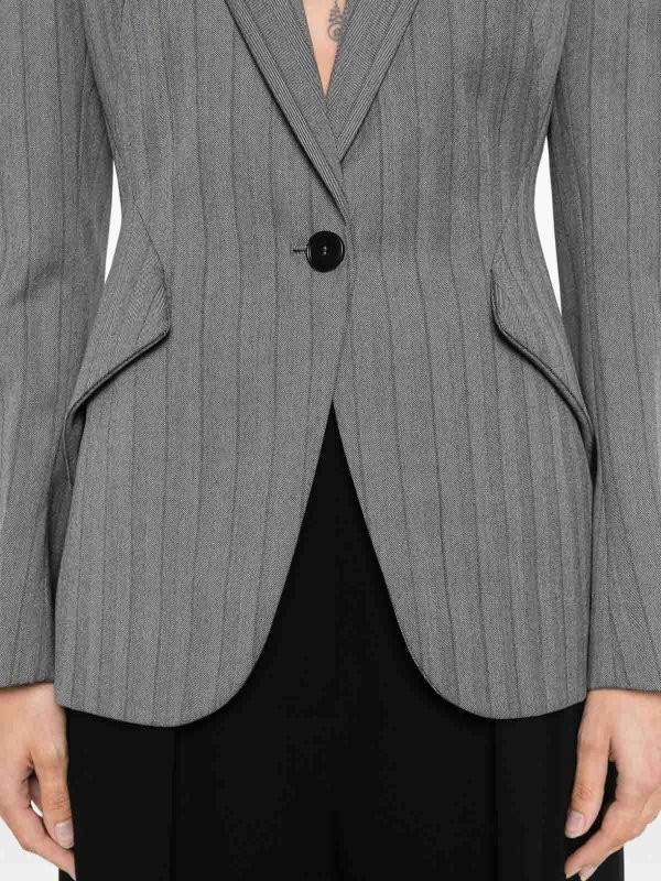 ALEXANDER MCQUEEN buy online Herringbone Single-Breasted Jacket