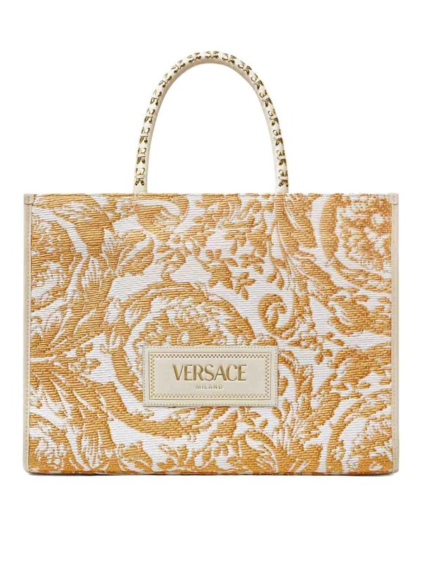 VERSACE: Sacs à main - Sac Cabas - Blanc