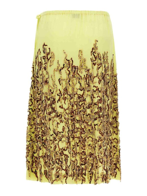 DRIES VAN NOTEN: ニーレングススカート＆ミディ丈 online - 膝丈/ミディスカート - イエロー