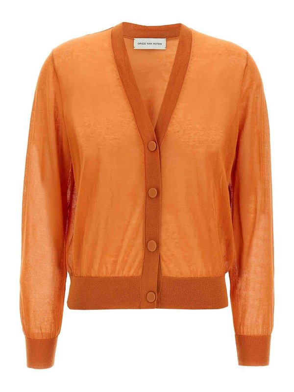DRIES VAN NOTEN: Cardigans - Cardigan - Orange