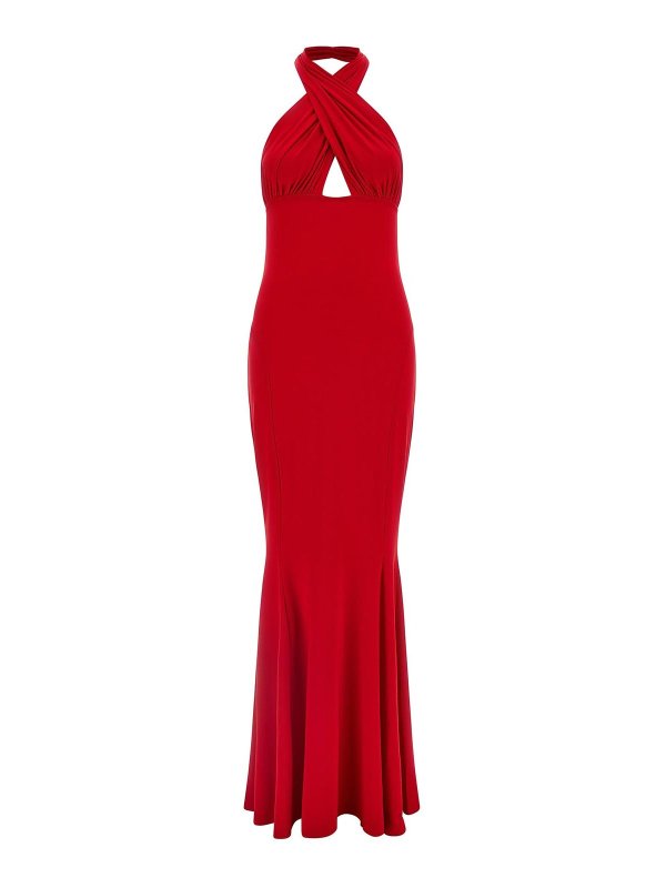 Norma Kamali: maxi dresses - Cross Halter Fishtail Dress