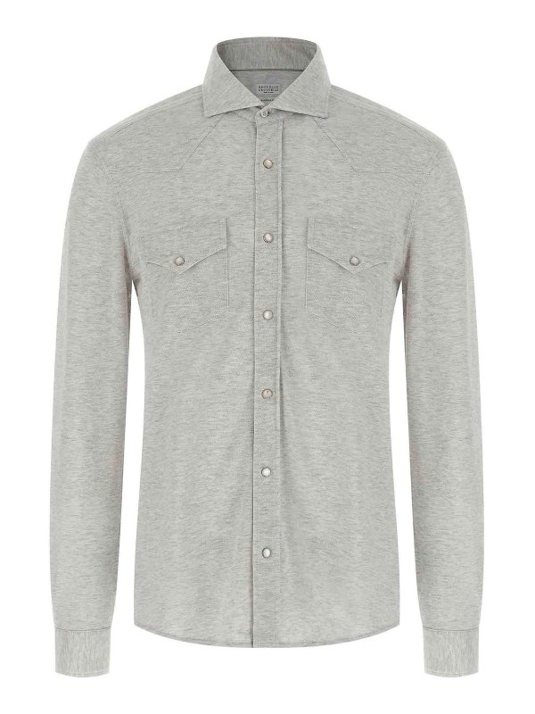 BRUNELLO CUCINELLI: Camisas - Camisa - Gris