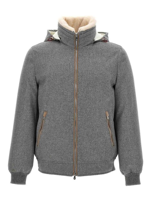 BRUNELLO CUCINELLI: bombers - Sherling Neck Bomber Jacket