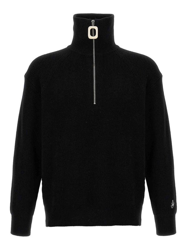 J.W. ANDERSON: cardigans - Half Zip Sweater