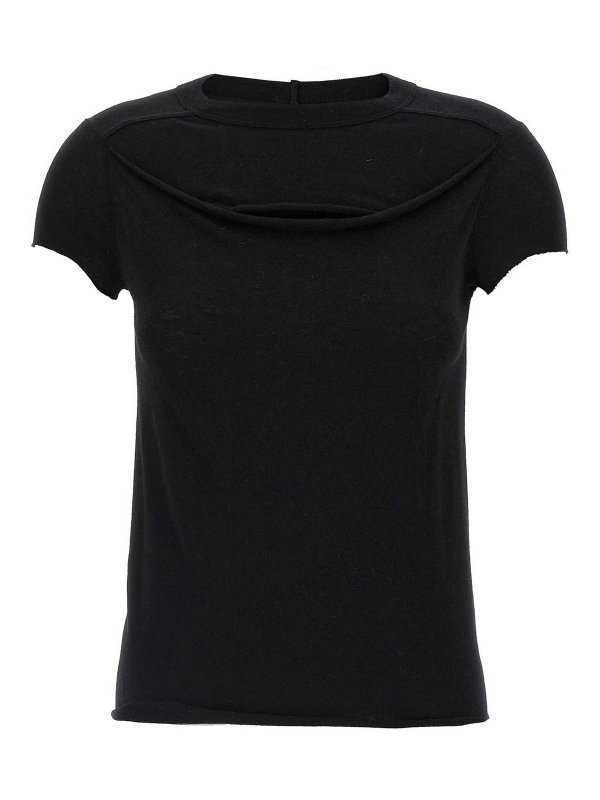 RICK OWENS: t-shirts - Cropped Level T T-Shirt