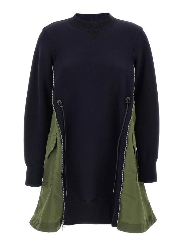 Sacai: Knielange Kleider - Knielanges Kleid - Bunt