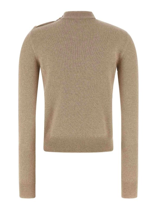 Balmain: crew necks online - Eco-Cashmere Button Sweater