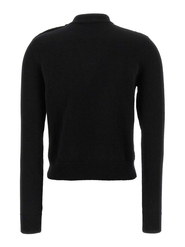 Balmain: crew necks online - Eco-Cashmere Button Sweater
