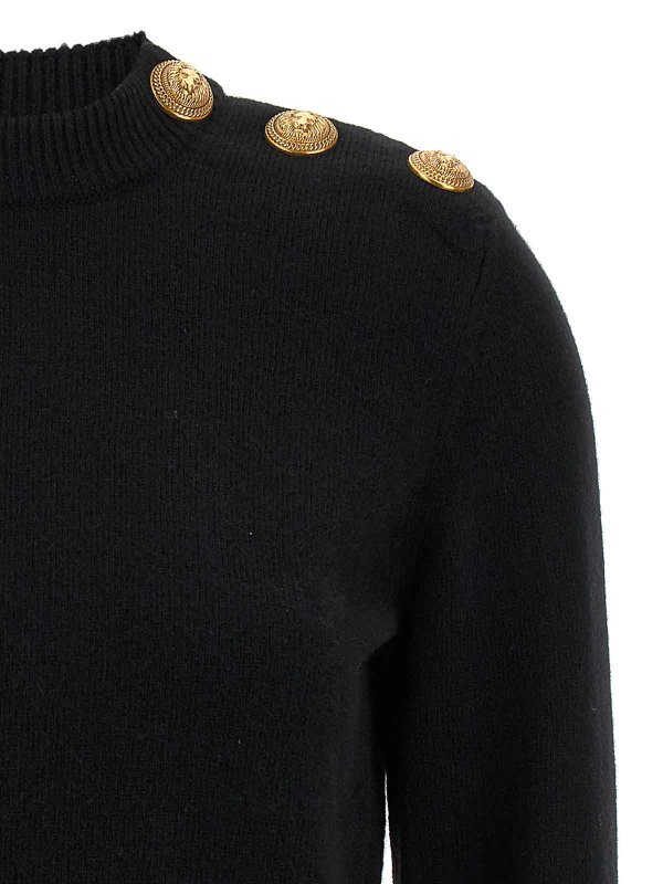 The Best Shops Balmain: crew necks - Eco-Cashmere Button Sweater
