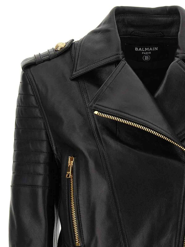 The Best Shops Balmain: leather jacket - Leather Jacket