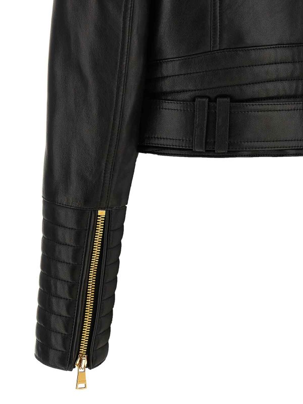 Leather Jacket shop online: Balmain