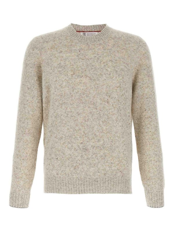 BRUNELLO CUCINELLI: crew necks - Buttoned Yarn Sweater