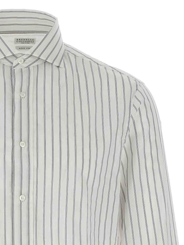 The Best Shops BRUNELLO CUCINELLI: shirts - Striped Canvas Shirt