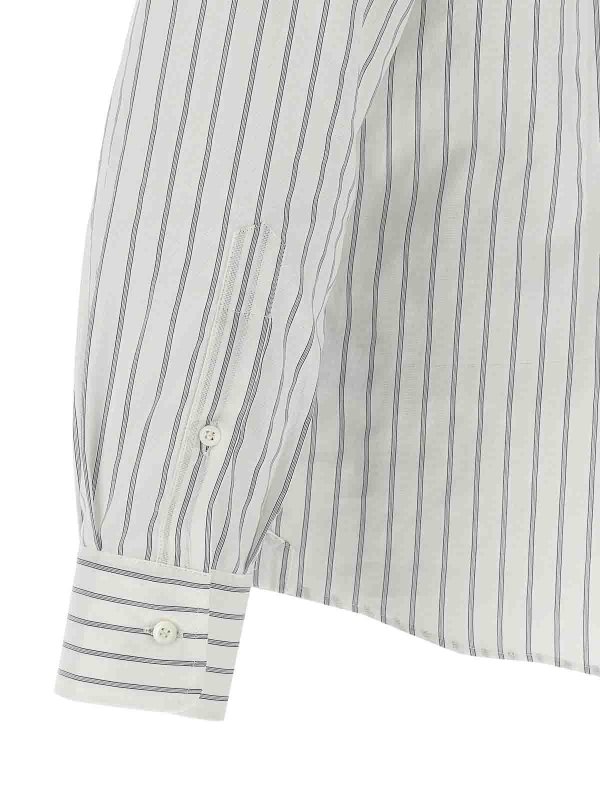 Striped Canvas Shirt shop online: BRUNELLO CUCINELLI