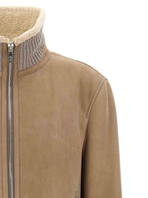The Best Shops BRUNELLO CUCINELLI: bombers - Suede And Sherling Curly Bomber Jacket