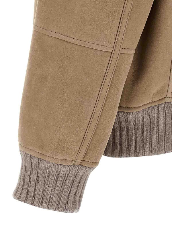 Suede And Sherling Curly Bomber Jacket shop online: BRUNELLO CUCINELLI