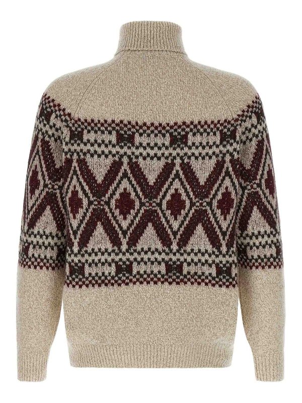 BRUNELLO CUCINELLI: cardigans online - Geometric Jacquard Sweater