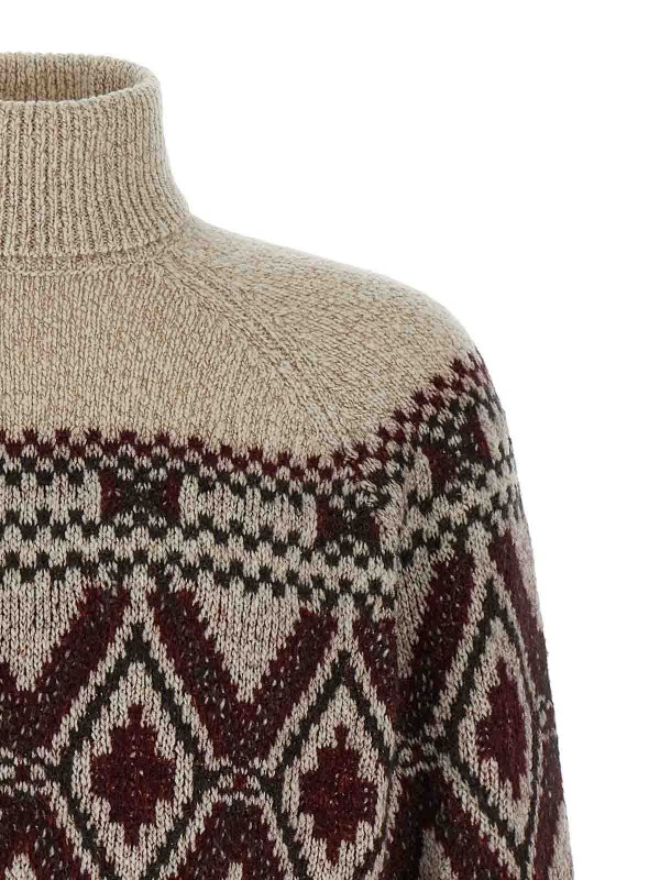 The Best Shops BRUNELLO CUCINELLI: cardigans - Geometric Jacquard Sweater