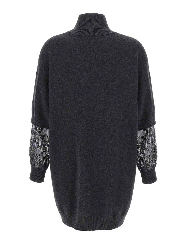 BRUNELLO CUCINELLI: knee length dresses online - Sequin Sleeve Dress