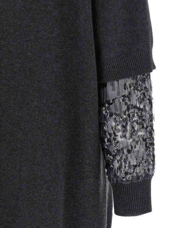Sequin Sleeve Dress shop online: BRUNELLO CUCINELLI