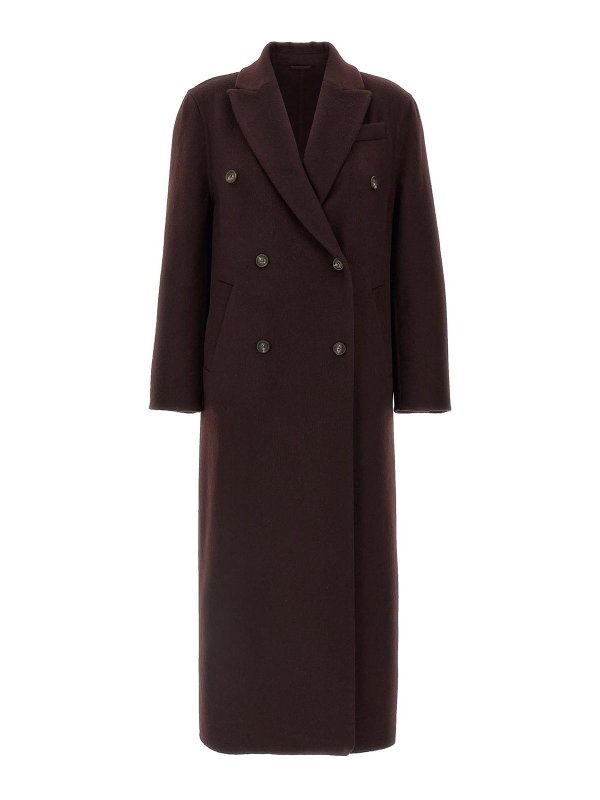 BRUNELLO CUCINELLI: Manteaux courts - Manteau Court - Rouge Brun
