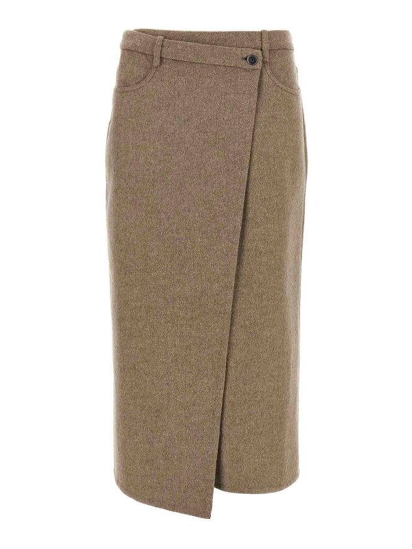 BRUNELLO CUCINELLI: Knielange und Midi Röcke - Midirock - Beige