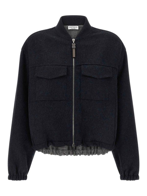 BRUNELLO CUCINELLI: Bomberjacken - Bomberjacke - Blau