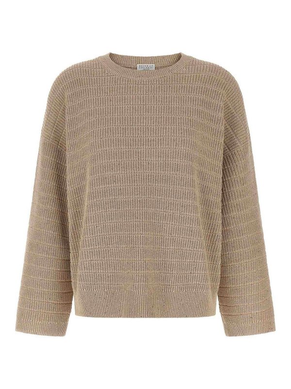BRUNELLO CUCINELLI: crew necks - Diamond Cotton Sweater