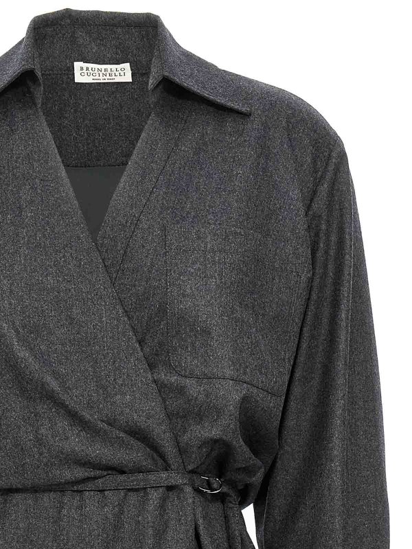 The Best Shops BRUNELLO CUCINELLI: knee length dresses - Wallet Chemisier Dress