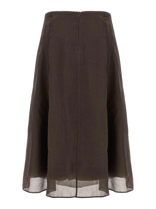 BRUNELLO CUCINELLI: ニーレングススカート＆ミディ丈 online - 膝丈/ミディスカート - ブラウン