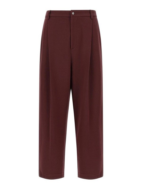 BRUNELLO CUCINELLI: Pantalones deportivos - Pantalones Deportivos - Rojo Oscuro