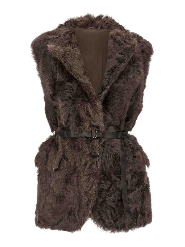 BRUNELLO CUCINELLI: Gilets tricot - Gilet - Marron