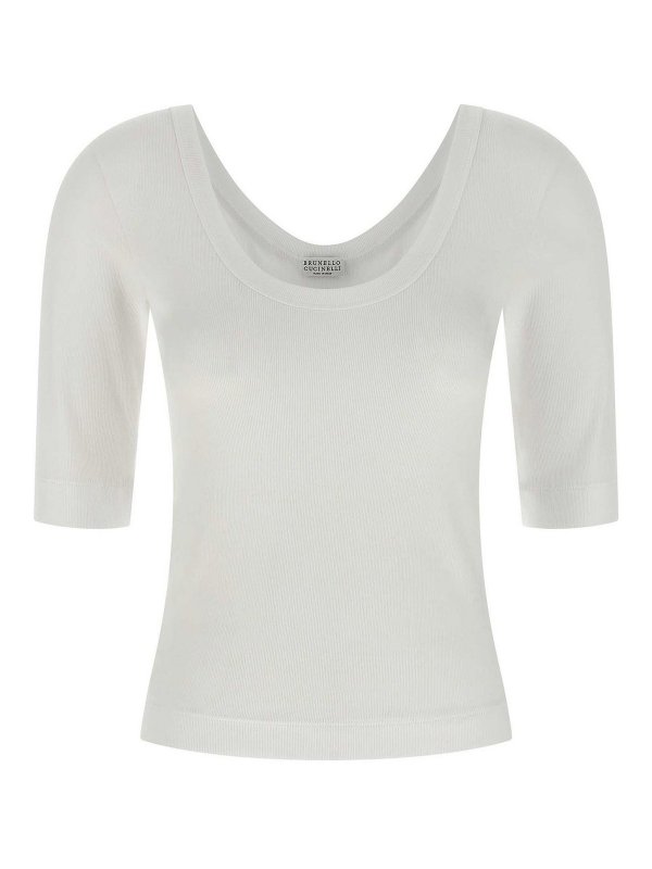 BRUNELLO CUCINELLI: T-shirts - T-Shirt - Weiß