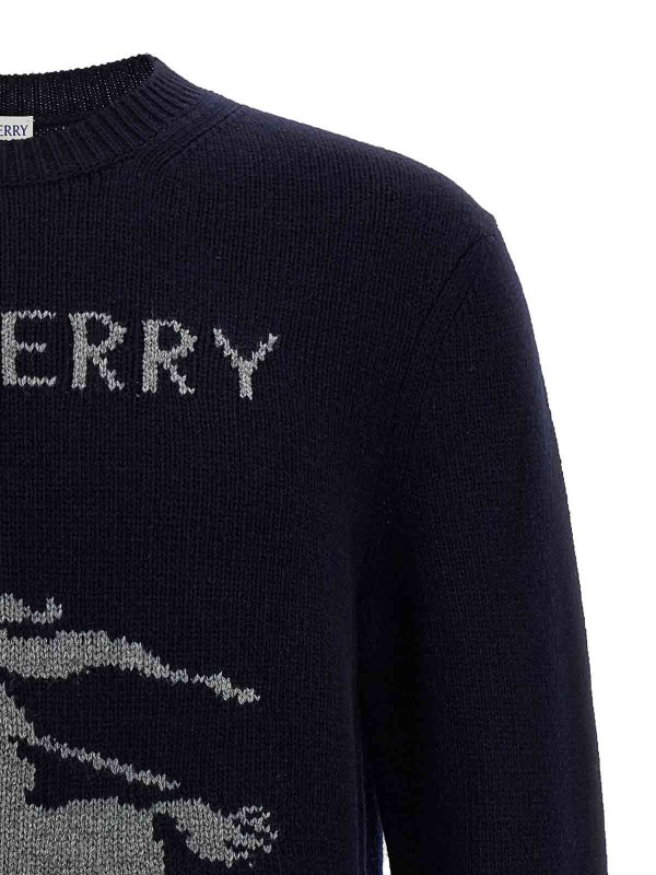 The Best Shops BURBERRY: crew necks - Sweater inlaid logo