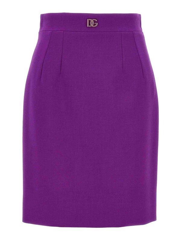 DOLCE & GABBANA: Knee length skirts & Midi - Metallic Logo Skirt