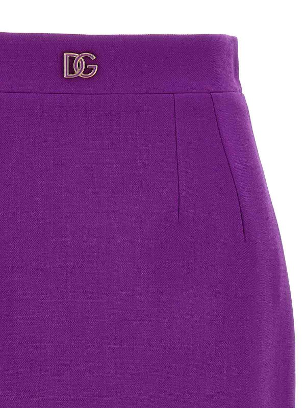 The Best Shops DOLCE & GABBANA: Knee length skirts & Midi - Metallic Logo Skirt