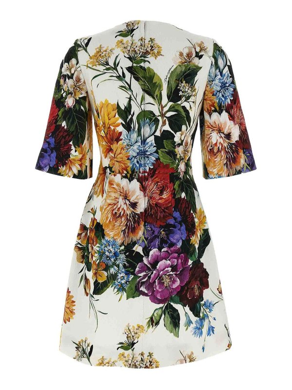 DOLCE & GABBANA: knee length dresses online - Floral Bouquet Printed Dress
