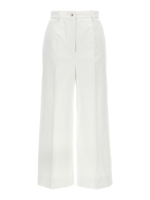 DOLCE & GABBANA: casual trousers - High Waist Cotton Pants