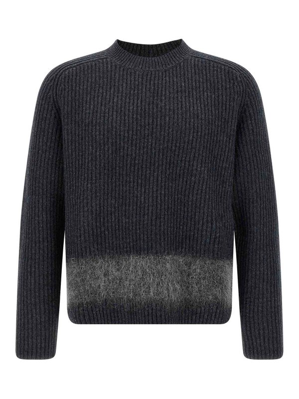 DSQUARED2: Strickpullover mit Rundhalsausschnitt - Rundhalspullover - Grau