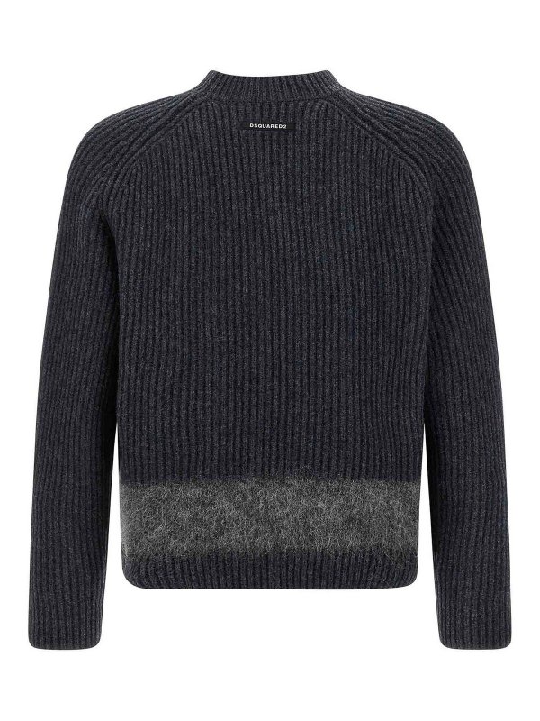 DSQUARED2: Strickpullover mit Rundhalsausschnitt online - Rundhalspullover - Grau