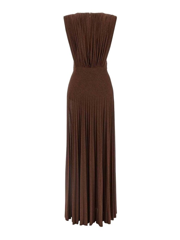 ELISABETTA FRANCHI: Robe longueur genou online - Robe Au Genou - Marron