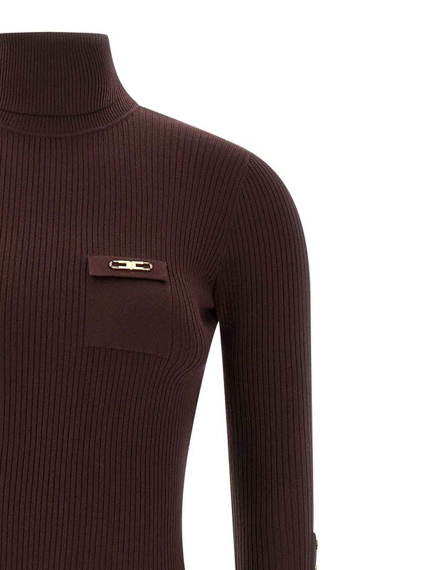 ワンピース ELISABETTA FRANCHI FW25 Knitted dress (AM23B56E2 EA4) Elisabetta Franchi Knitted Dress - Dark Red - Women