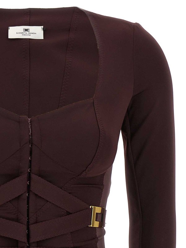 Elisabetta Franchi Bustier Blazer - Dark Red - Women Elisabetta Franchi Bustier Blazer - Dark Red - Women