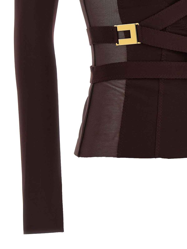 Elisabetta Franchi Bustier Blazer - Dark Red - Women