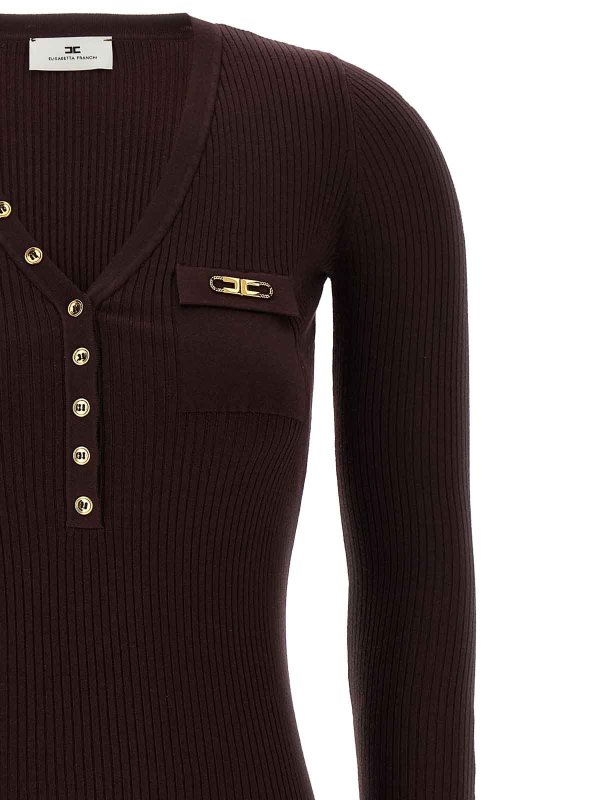 The Best Shops ELISABETTA FRANCHI: Cardigans - Cardigan - Rouge Brun