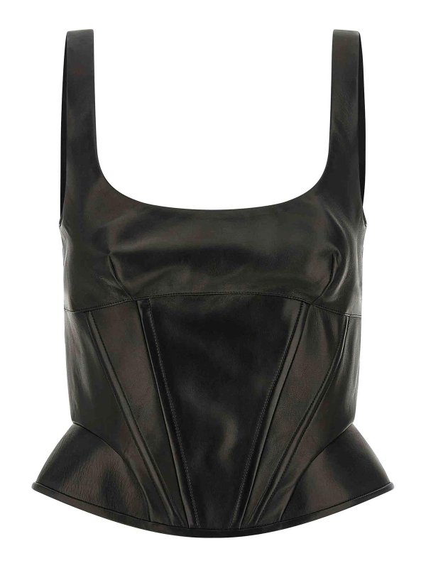 ERMANNO SCERVINO: Tops & Tank tops - Peplos Leather Top